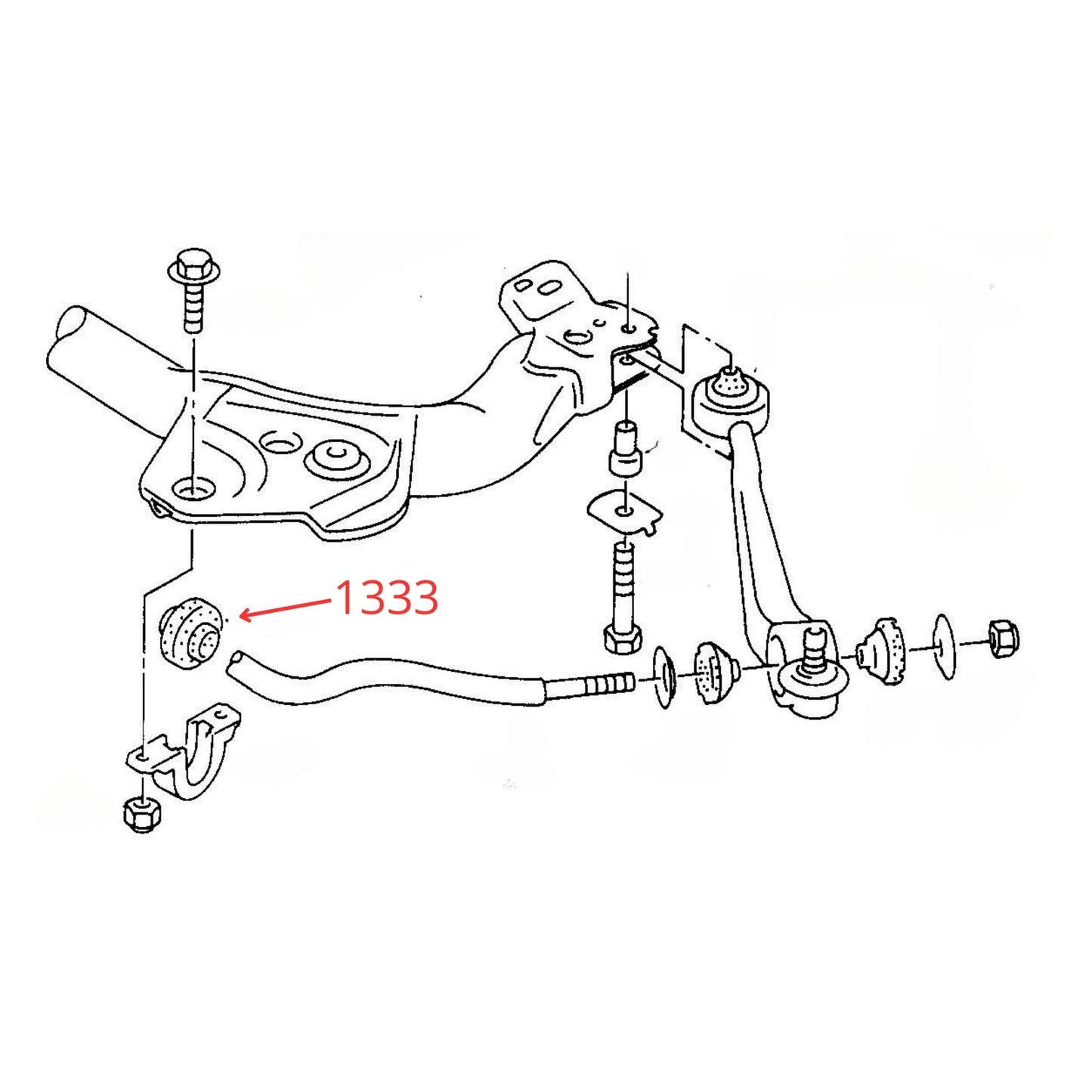 Komplet tulei drążka stabilizatora przedniego AUDI A6 / 100 / S6 / S4 - C4