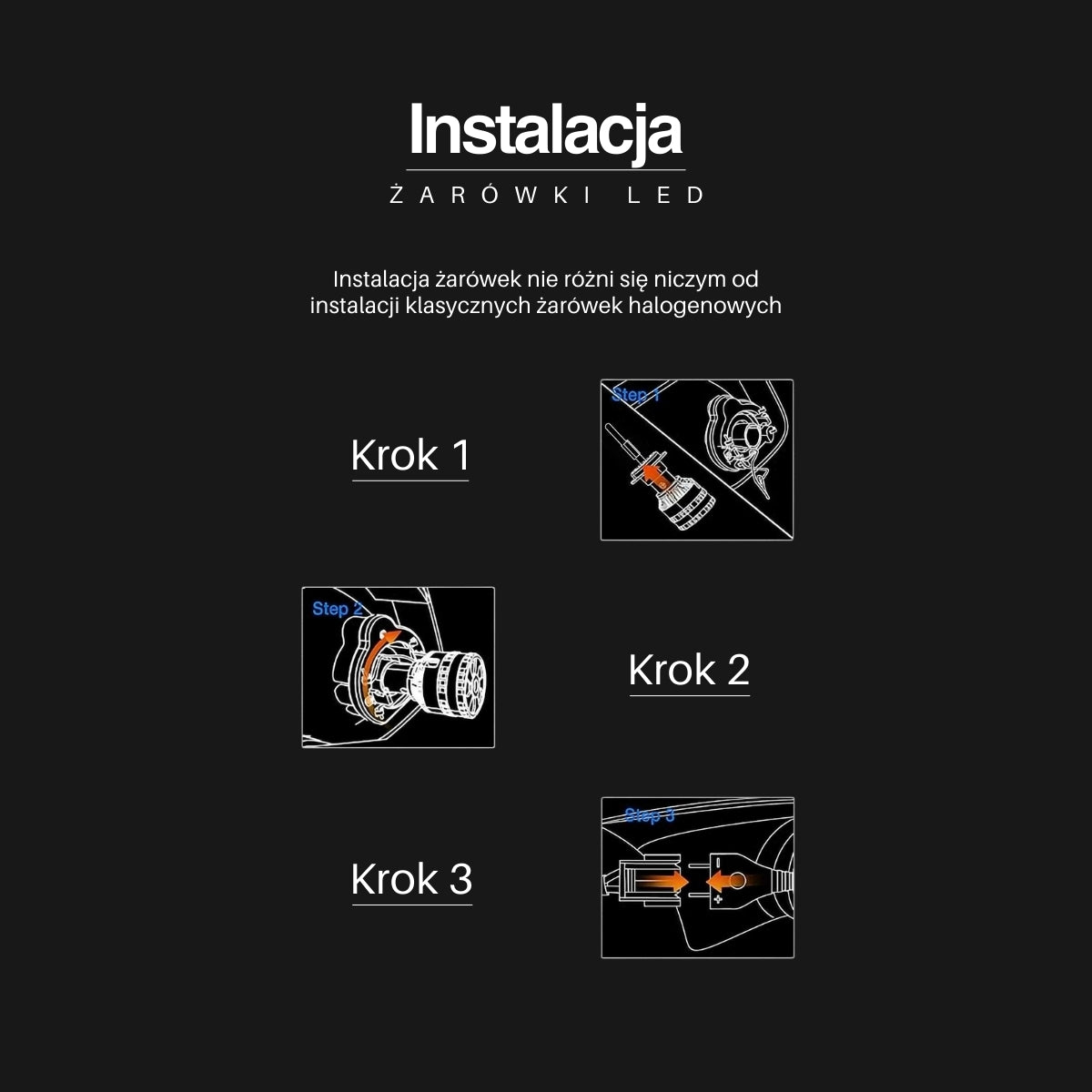 Żarówki LED H4 | EagleVision DualX | BiLED | Soczewka | 6000K