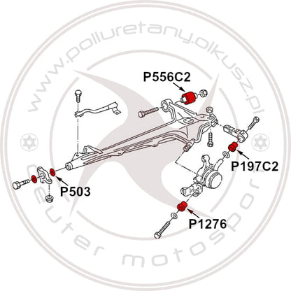 Komplet tulei wahaczy zawieszenia tylnego AUDI A6 / 100 / S4 / S6 / V8 - C4 Quattro