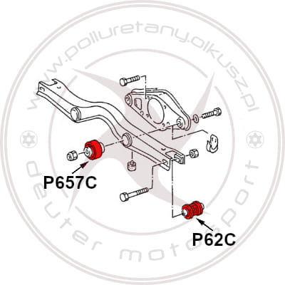 Komplet tulei mocowania tylnego dyferencjału AUDI A6 / 100 / S6 / S4 - C4 Quattro