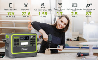 Przenośna stacja zasilania FOSSiBOT F2400 | 2400W | 2048Wh | UPS